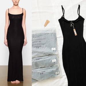 NWT SKIMS Soft Lounge Maxi Dress in Onyx Skims Slip dress XS
